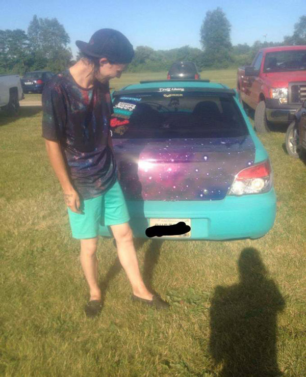 My friend dressed the same as this random car