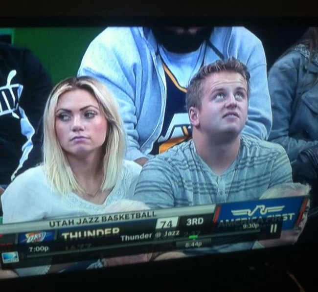 Live NBA coverage caught my wife and I looking like we're on a horrible first date