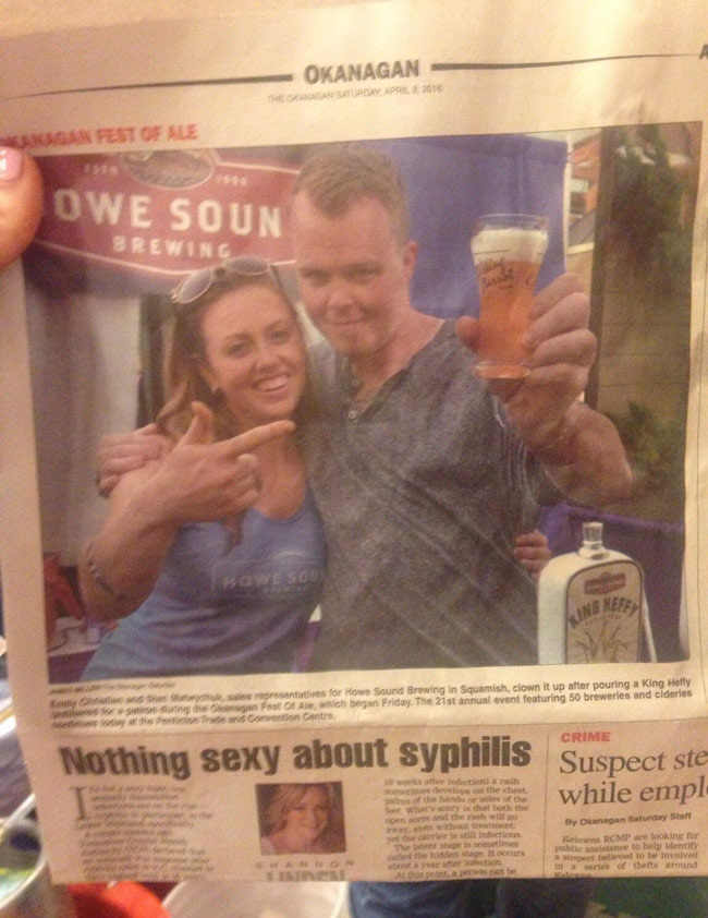 My friends were featured in the newspaper at a beer festival! Shame about the article placement...