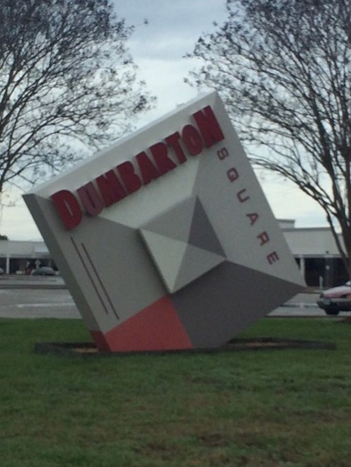 This sign literally reads "Dumb art on square." And look, it's some dumb art, on a square