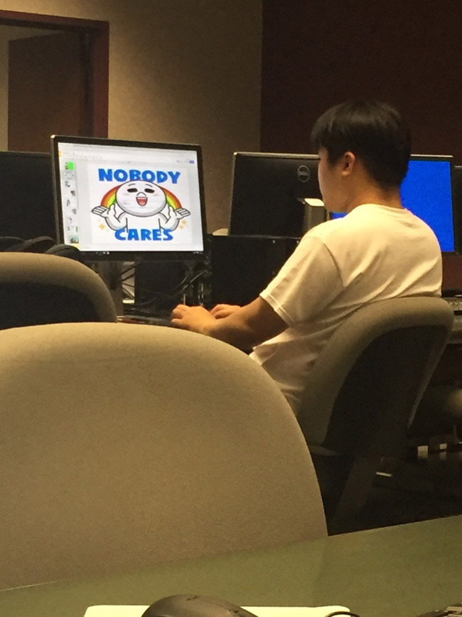 Guy at my university cooking up the dank memes