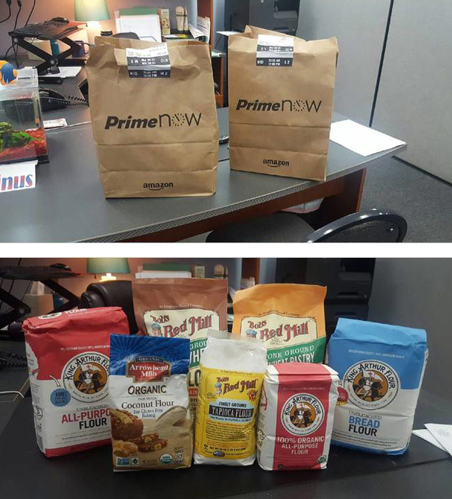 The boyfriend got in trouble yesterday. He sent flours to my office today to apologize