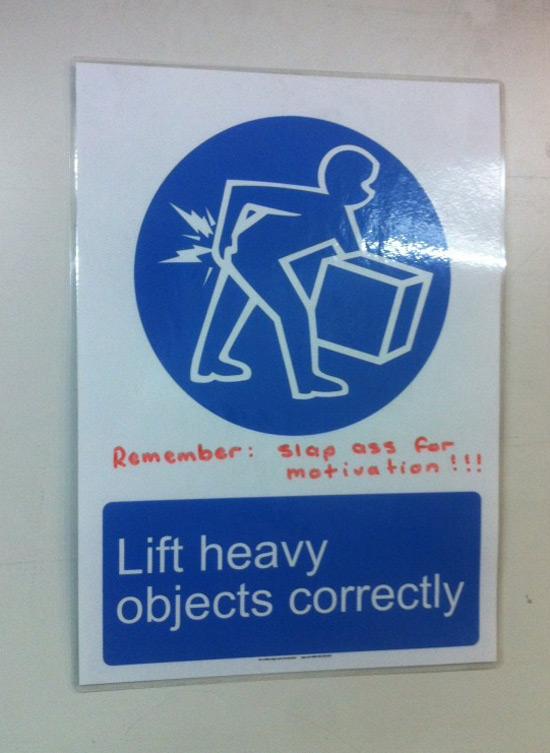 Lift heavy objects correctly