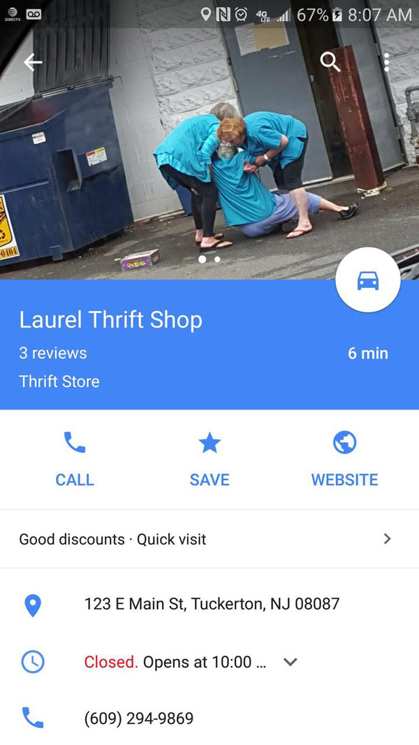 So I was looking for a nearby Thrift store...