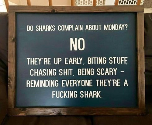Monday motivation sign at work