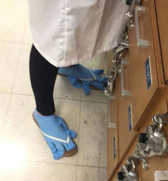 Some girl at my college came to the chemistry lab wearing flip flops, the instructor made her do this