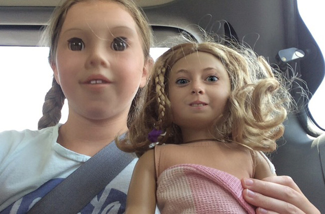 My daughter face swapped with her doll