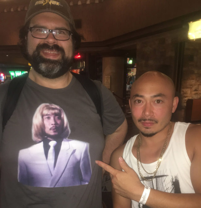 While we were in Vegas we ran into this guy wearing a shirt with a picture that looks like my husband wearing a blonde wig