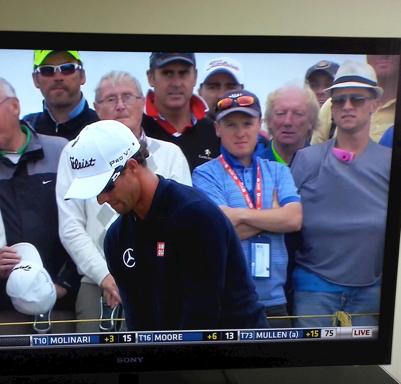 No cameras allowed at The British open? No problem for this dude, and his very inconspicuous pink camera!