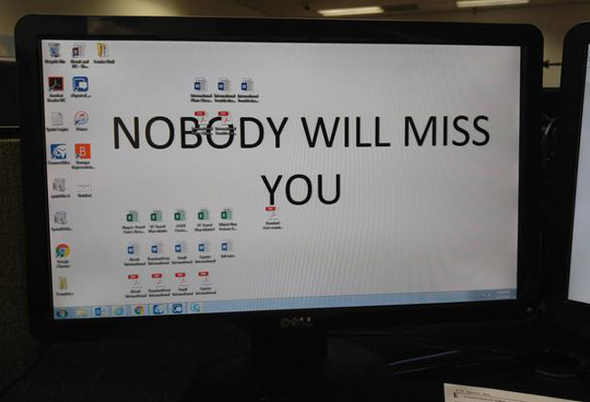 Today is my last day at my current job. Left my computer open for 2 minutes and came back to this