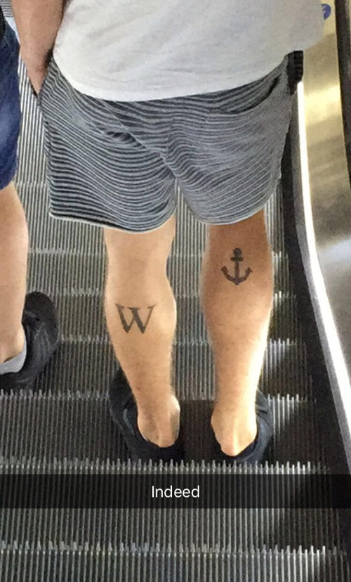 W + Anchor Tattoo