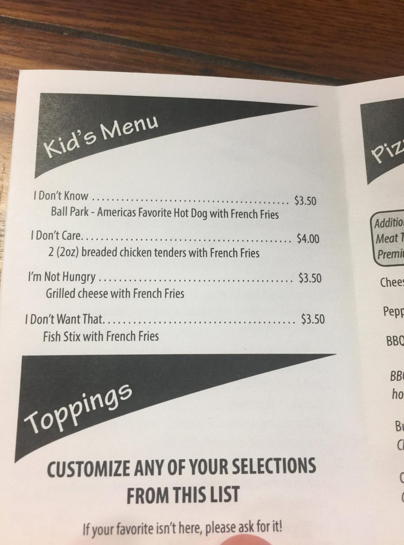Local Delis Kids menu