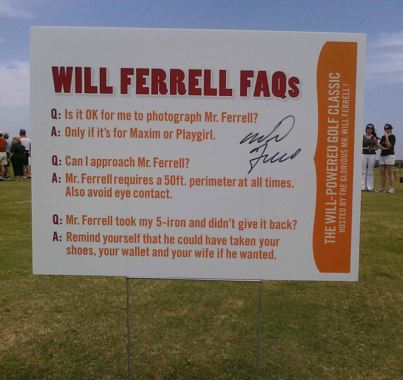 Will Ferrell Charity Golf rules