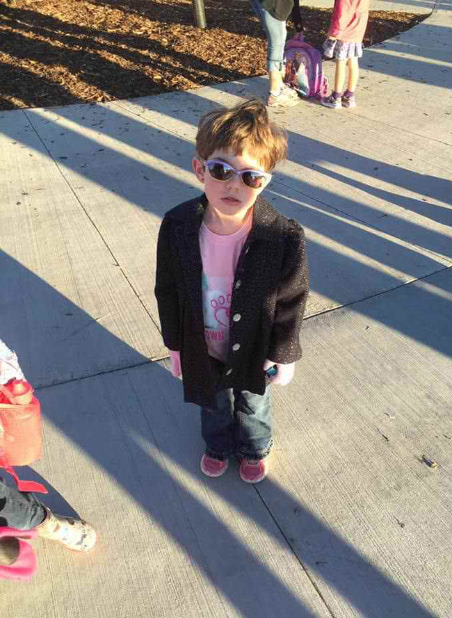 My niece looks like every character from the breakfast club going to school today