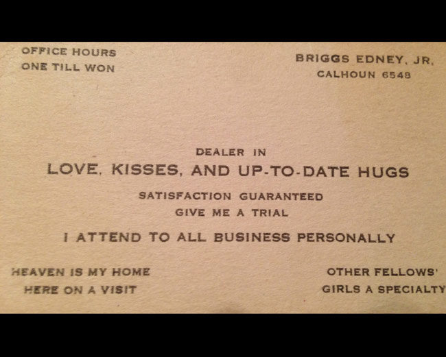 My grandma was given this card when she was in high school in the '40s