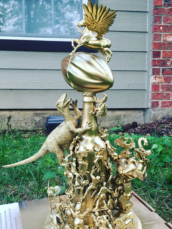 We decided to make our own Fantasy Football trophy this weekend