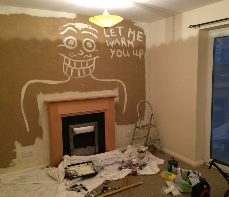 We are painting in our new house, my girlfriend scares me