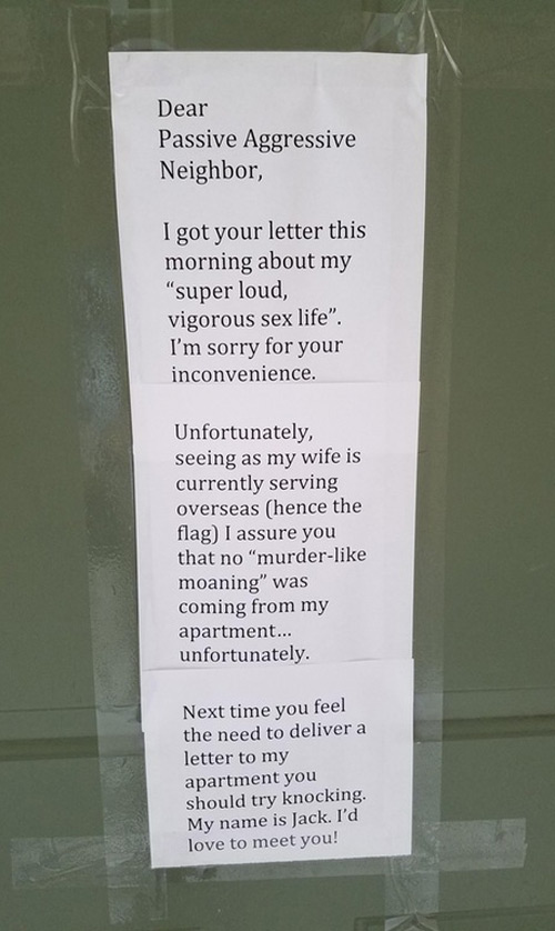 This was posted on my neighbor's door this morning
