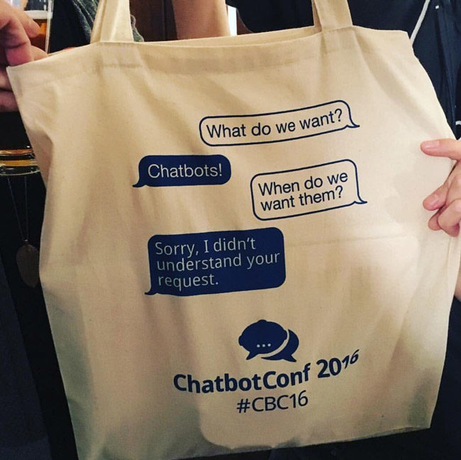 Chatbot Conf - Best conference bag