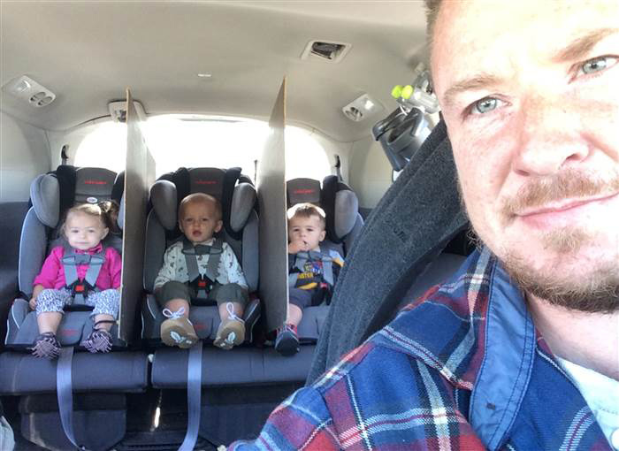 'Driving was so peaceful': Dad of triplets has genius fix for backseat battles