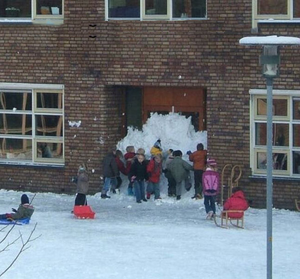 Kids work together to create eternal recess...