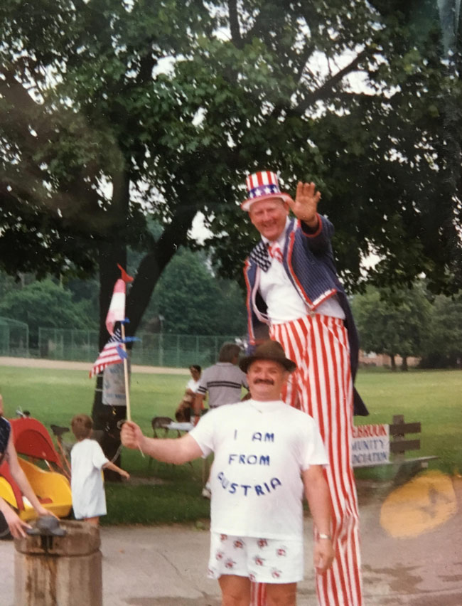 My uncle came to America only once in his life. Here he is in Chicago on the 4th of July