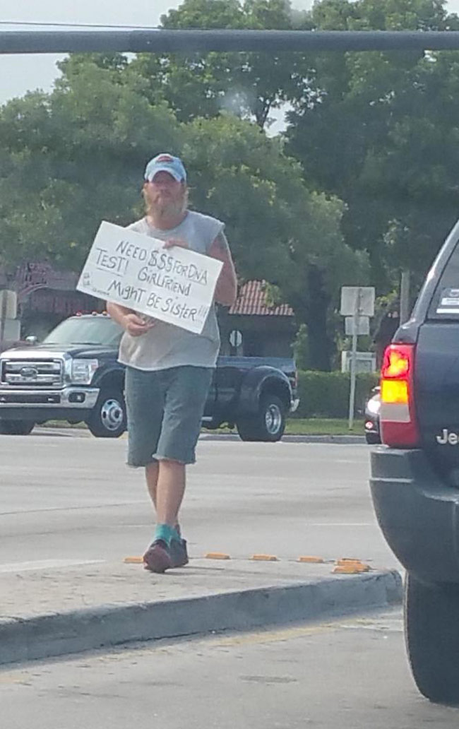 Saw a guy asking for money on the street