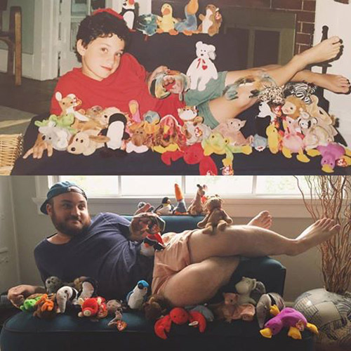 My friend recreated a picture from his youth