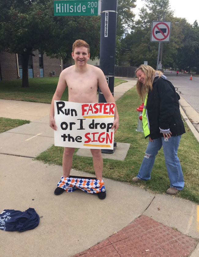 This sign at a marathon