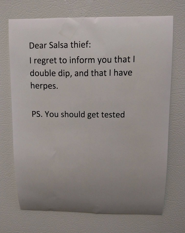 Dear salsa thief