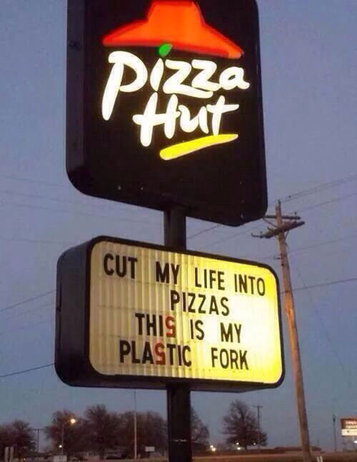 Cut my life into pizzas...