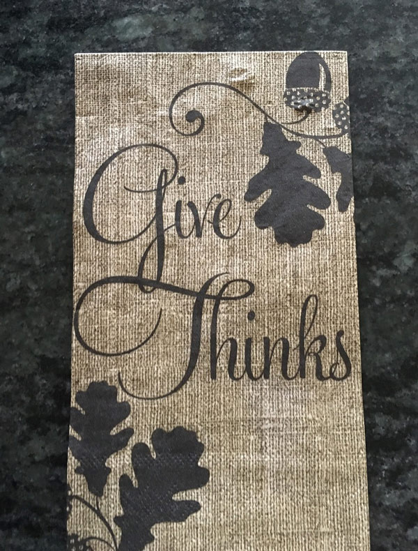 And my mother-in-law wonders why her Thanksgiving napkins were on sale...
