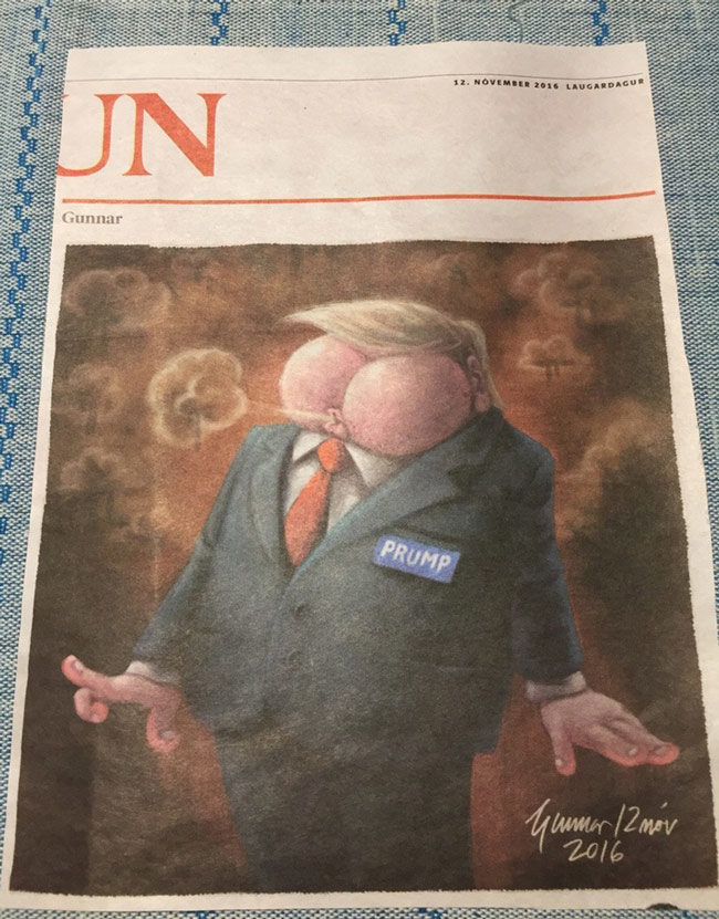 Donald Trump in an icelandic newspaper