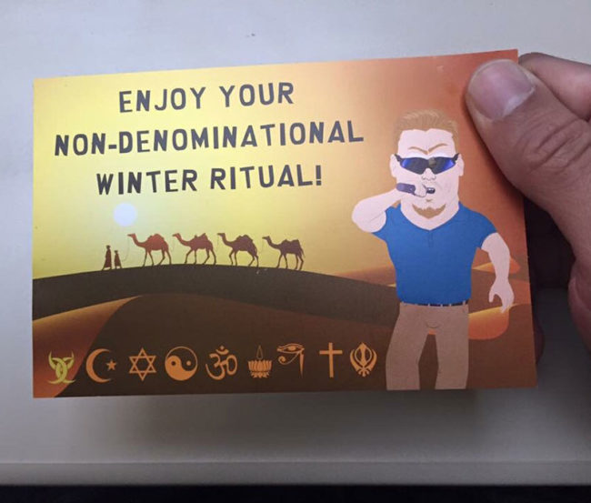 Holiday card my friend got from work