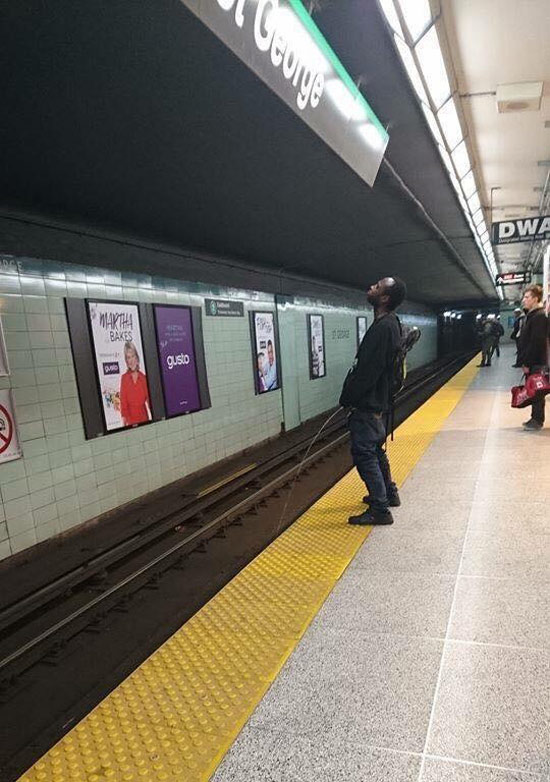 When you ride the Subway in Toronto. You never know what urine for