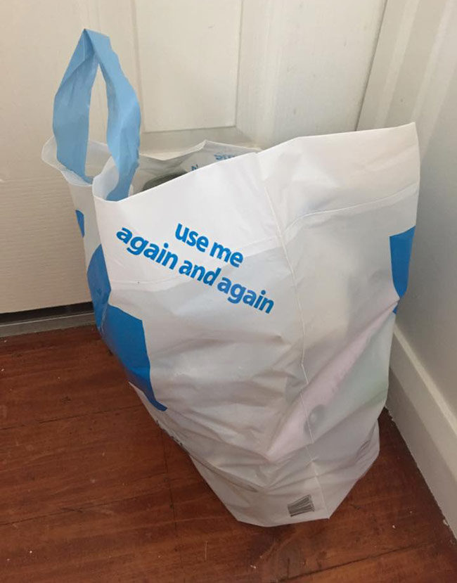 This plastic bag has some serious self esteem issues