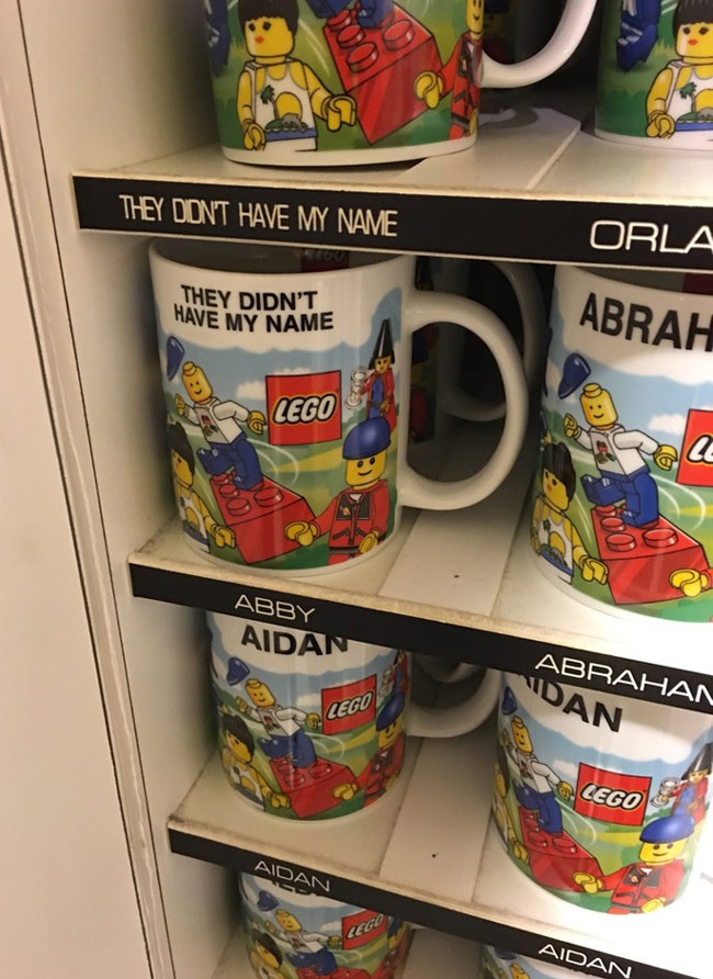 They finally had my personalized mug at the Lego Store!