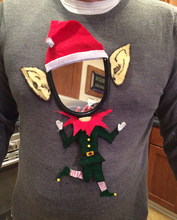 Last minute ugly Christmas sweater creation for the office party!