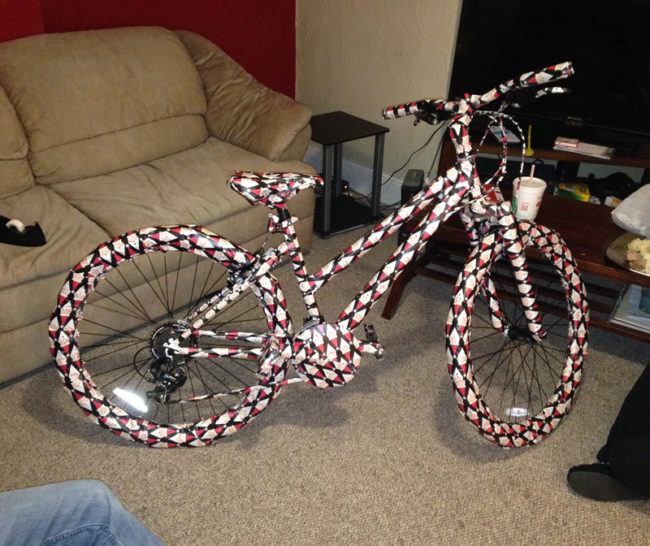 Helped my friend wrap his girlfriends mountain bike