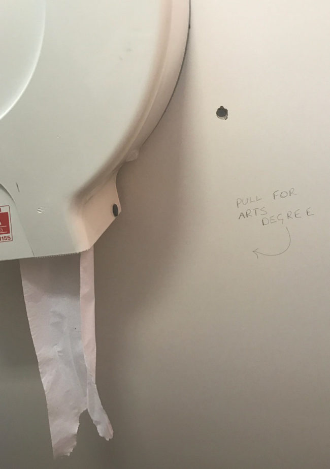 Written on the bathroom wall at Glasgow University