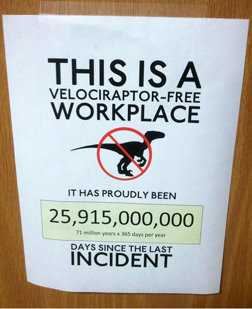 Velociraptor-Free Workplace