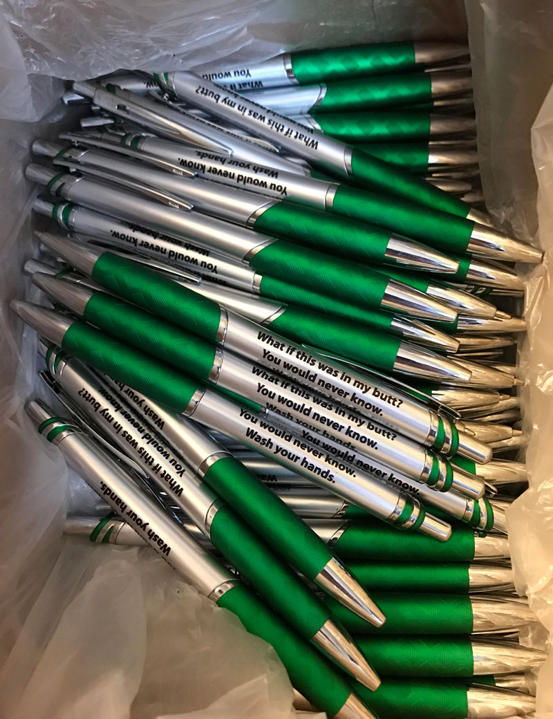 Looks like last weekend's binge drinking finally caught up with me... Who wants a pen?
