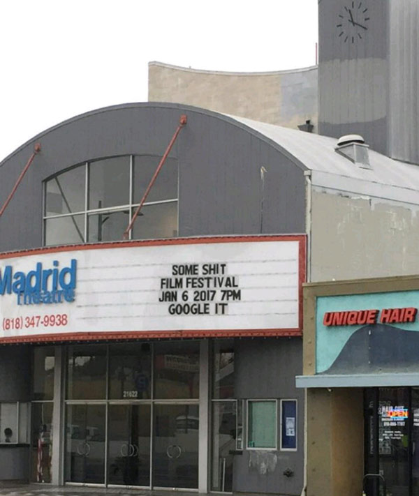 Movie theater showing support for their local film festival