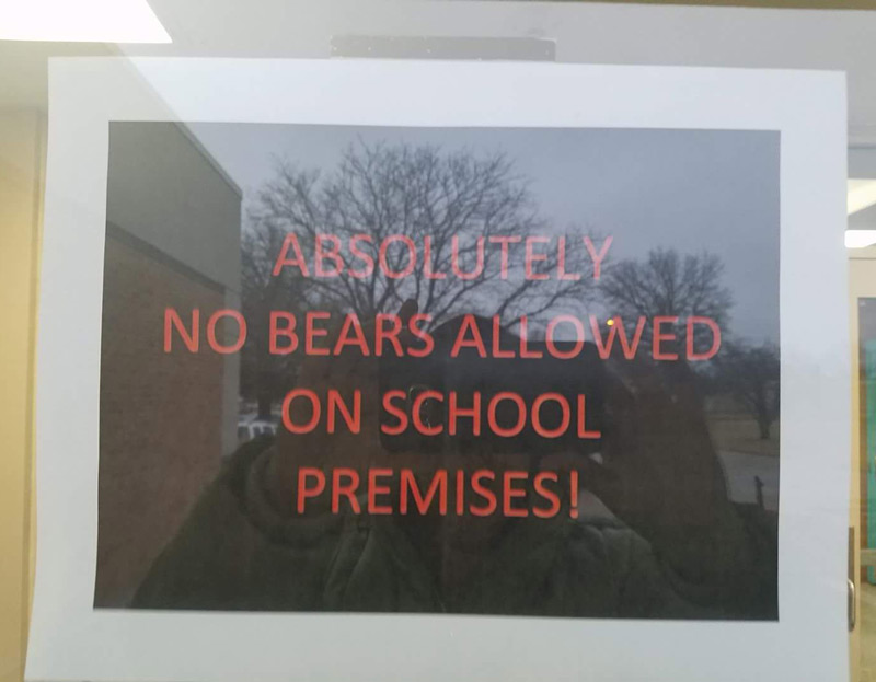 On the door to a school this morning