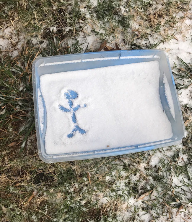It finally snowed in Texas so I decided to make a snowman