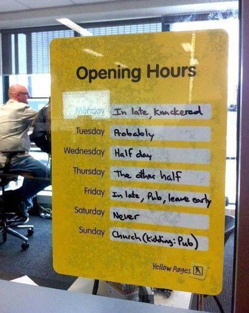 Aussie Opening Hours
