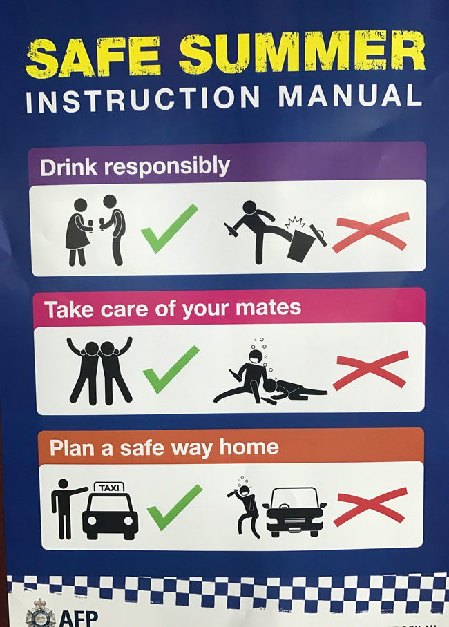 Australian Police with some helpful advice