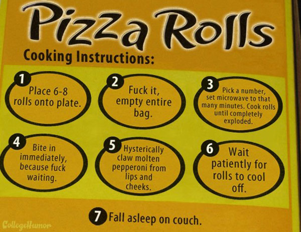 Pizza Rolls cooking instructions