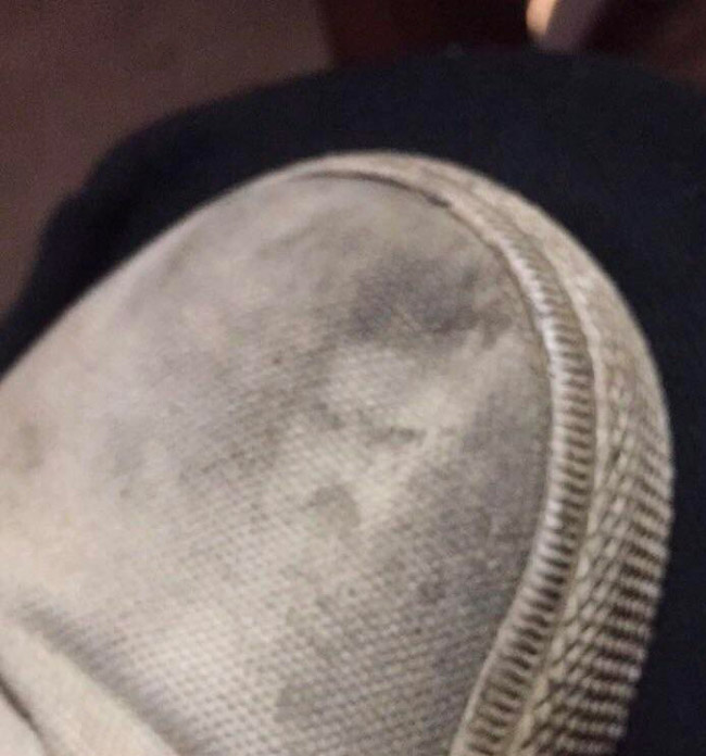 My shoe has a Ron Swanson watermark