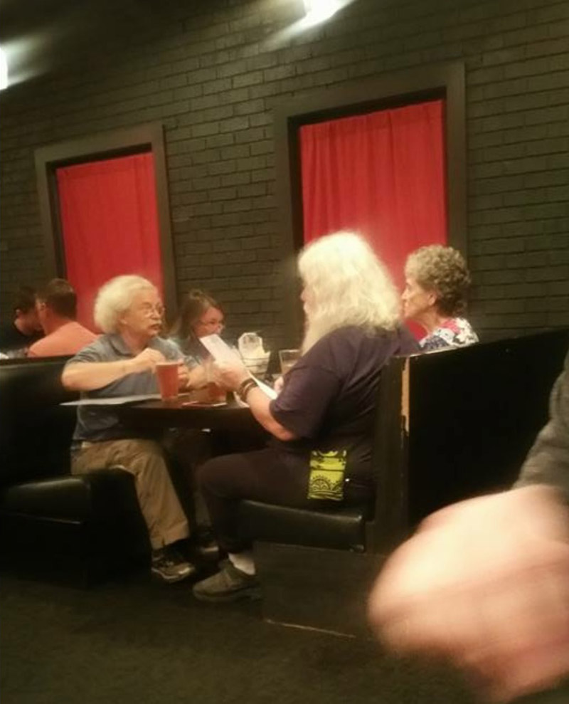 Saw Santa and Einstein out on a double date